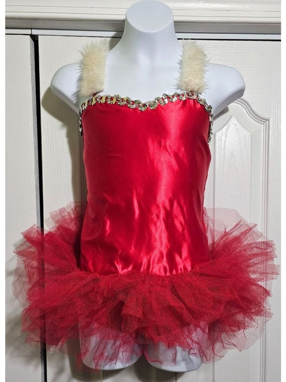 Costume Gallery Christmas Dance Leotard Child 14 Holiday Winter Costume Faux Fur
